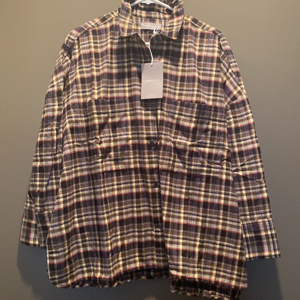 Everlane flannel button down boxy shirt